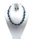 Wooden beads necklace - Blue and green